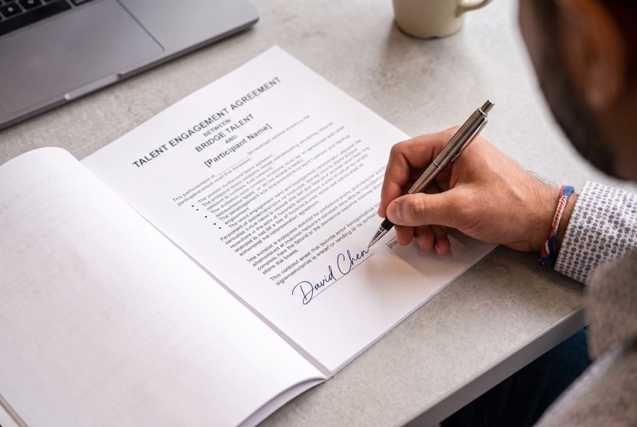 Signing a talent engagement agreement